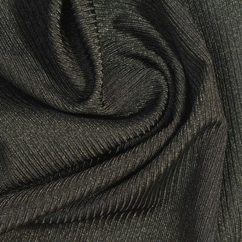 Dark Grey Marl Rib Knit, Polyester, 176 gsm