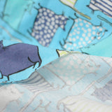 Blue Cartoon-Cat Jersey Knit, Cotton-Viscose — photo 3