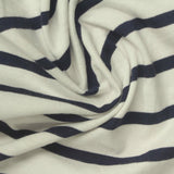 Navy Horizontal-Stripe Jersey Knit, Cotton — photo 3