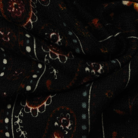 White Bold-Paisley Knit, Polyester