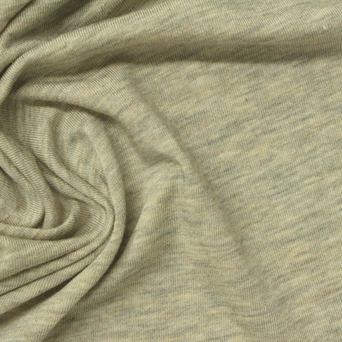 Light Green Heather Jersey Knit, Tencel Lyocell-Wool, 150 gsm