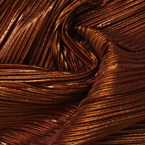 Bronze Horizontal-Stripe Interlock Knit, Polyester