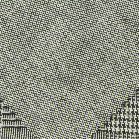 Black Plaid Interlock Knit, Polyester, 280 gsm