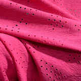 Pink Eyelet Jersey Knit, Polyester — photo 3