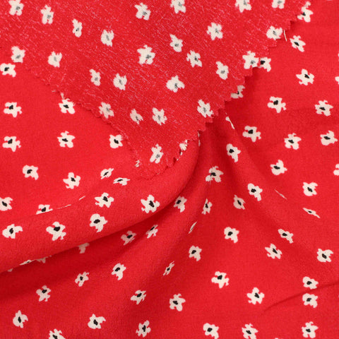 White Flowers Woven, Viscose, 126 gsm