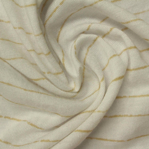 Tan Horizontal-Stripe Jersey Knit, Poly-Viscose, 127 gsm