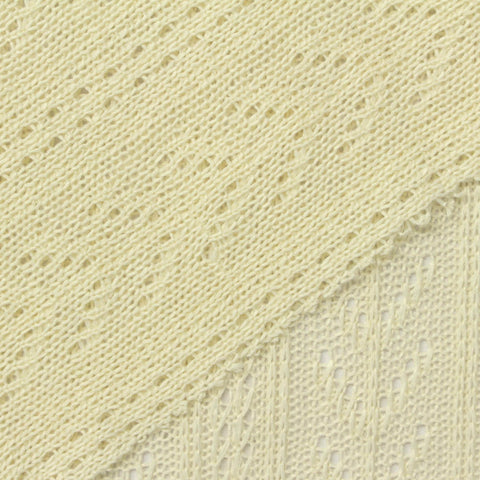 Cream Vertical-Eyelet Pointelle Knit, Polyester