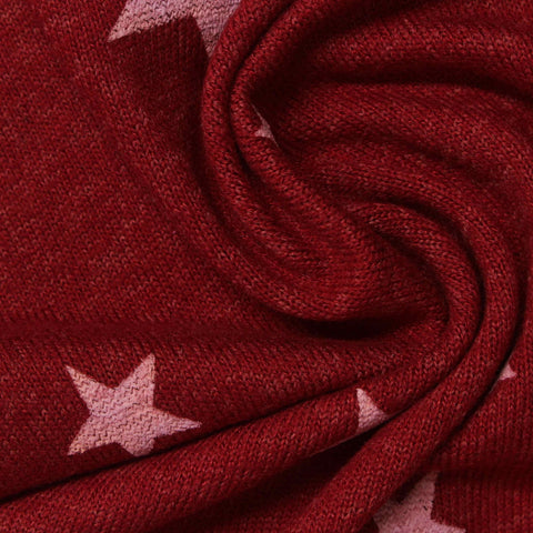 Red Stars Chunky Knit, Viscose-Poly