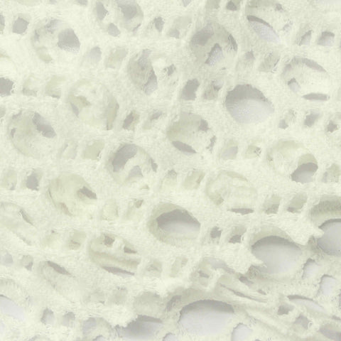 Cream Openwork Knit, Poly-Cotton