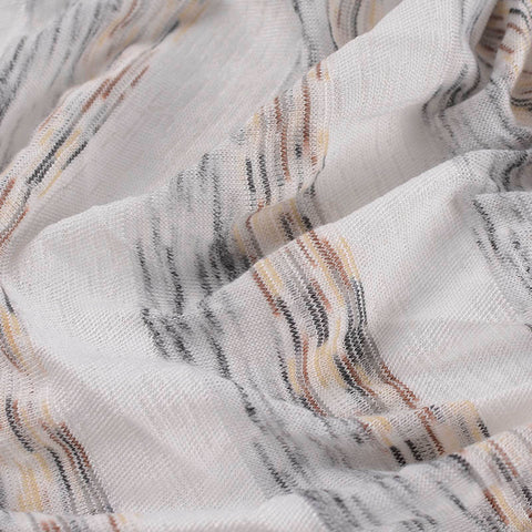 White Horizontal-Stripe Knit, Poly-Viscose, 180 gsm
