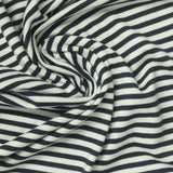 Dark Grey Horizontal-Stripe Jersey Knit, Polyester — photo 3