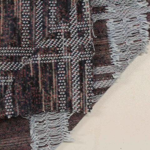 Dark Grey Plaid Jacquard, Viscose-Poly, 240 gsm