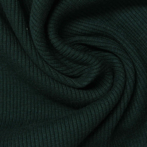 Cotton Polyester Stretch Rib Knit Fabric, 350 gsm, 188 cm — Green
