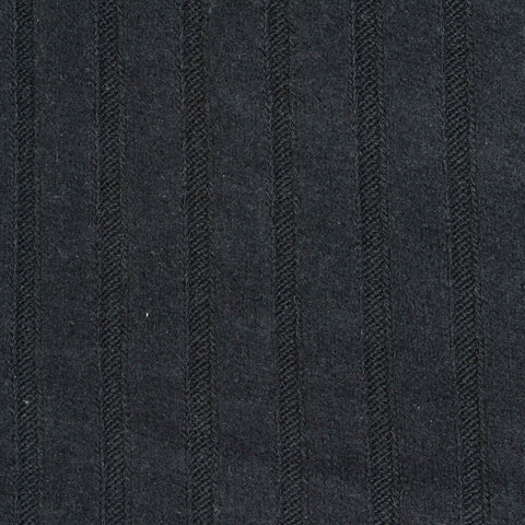 Black Vertical-Stripe Rib Knit, Viscose, 232 gsm