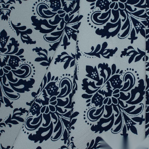Dark Blue Damask Jacquard, Polyester