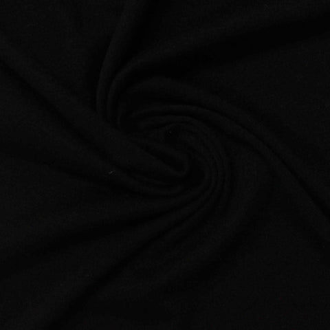 Slub Viscose Stretch Knit Fabric, 190 gsm — Black