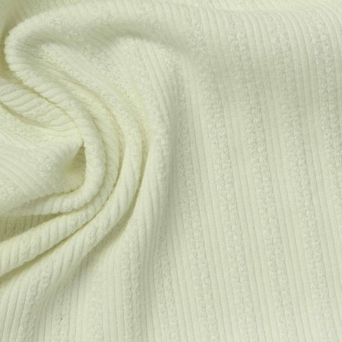 Pale Green Vertical-Stripe Rib Knit, Poly-Viscose