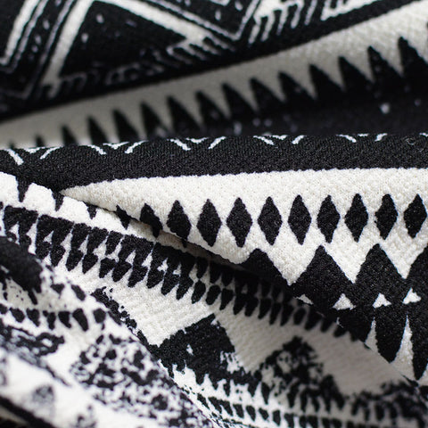 Black Horizontal-Band Knit, Polyester, 220 gsm