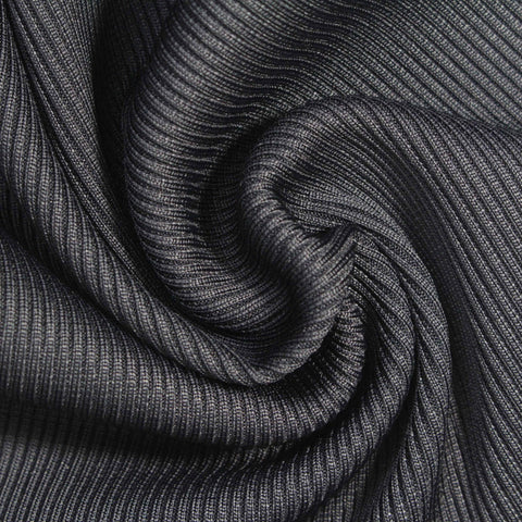 Dark Grey Ribbed Rib Knit, Nylon