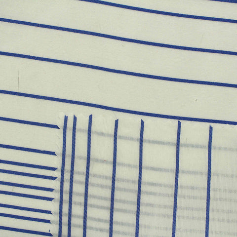 Blue Horizontal-Stripe Jacquard, Poly-Nylon