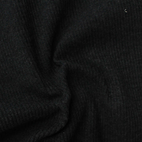 Rib Knit Fabric, 310 gsm, 160 cm — Black