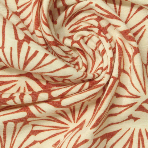 Terracotta Abstract Jersey Knit, Poly-Viscose
