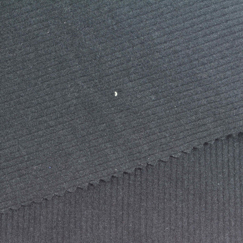 Brushed Polyester Viscose Stretch Rib Knit Fabric, 215 gsm, 130 cm — Grey