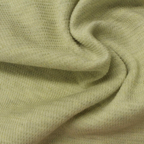 Cotton Metallic Stretch Chunky Knit Fabric, 215 gsm, 160 cm — Green