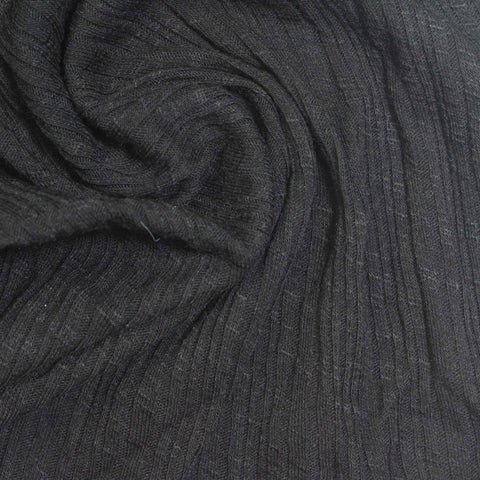 Charcoal Textured Rib Knit, Poly-Viscose