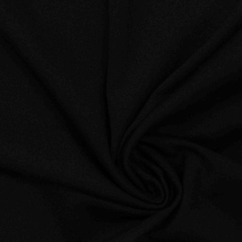 Nylon Viscose Stretch Ponte Knit Fabric, 180 gsm, 155 cm — Black