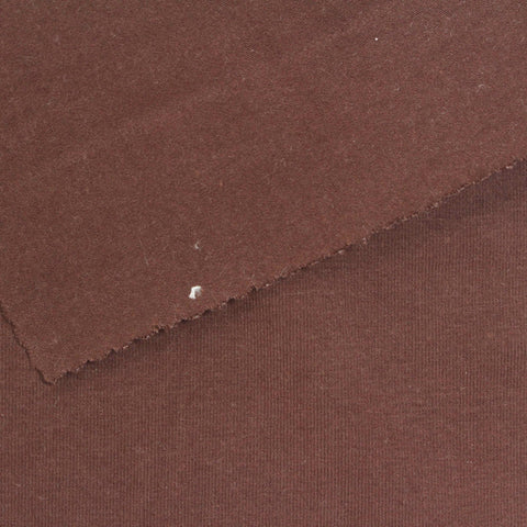 Brushed Cotton Stretch Jersey Knit Fabric, 300 gsm, 140 cm — Brown
