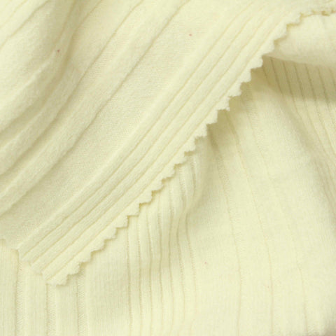 Polyester Viscose Stretch Rib Knit Fabric, 432 gsm, 150 cm — Yellow