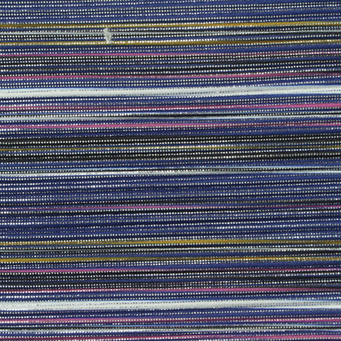 Blue Horizontal-Stripe Crepe, Polyester