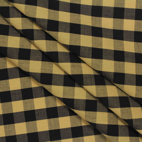 Black Check Poplin, Cotton, 145 cm, ref EF-206217