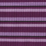 Purple Horizontal-Stripe Rib Knit, Poly-Viscose — photo 3