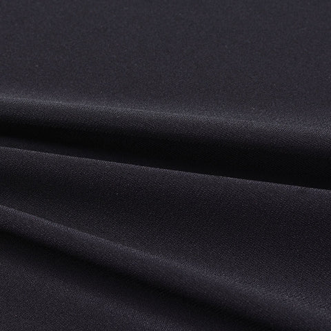 Polyester Stretch ITY Knit Fabric, 210 gsm, 155 cm — Black, ref EF-3123
