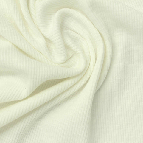 Slub Viscose Modal Stretch Rib Knit Fabric, 210 gsm, 125 cm — Beige