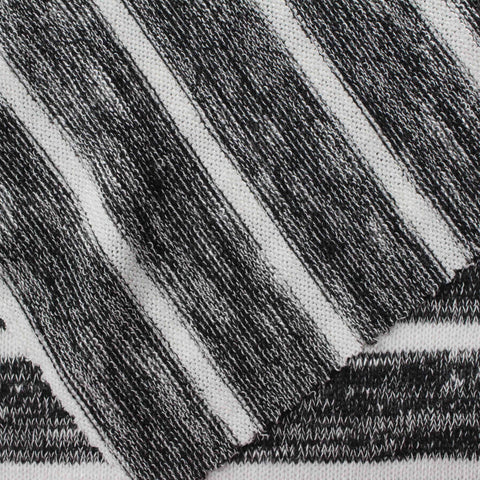 Black Horizontal-Stripe Rib Knit, Viscose-Poly, 180 gsm