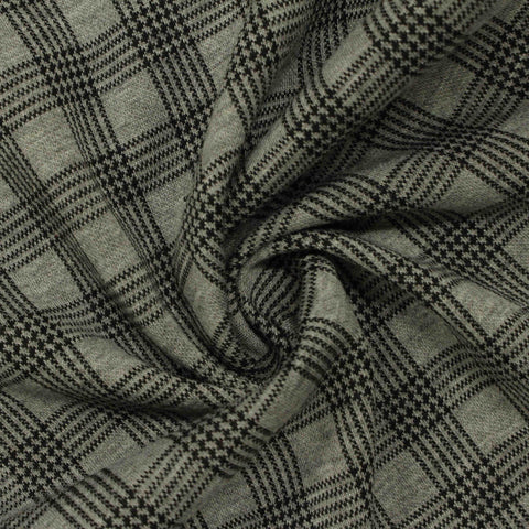 Black Plaid Jacquard, Polyester, 310 gsm