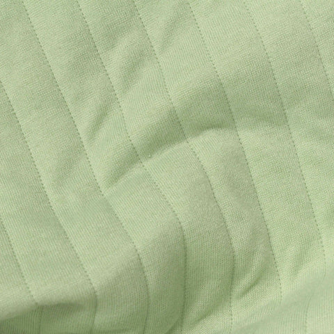 Light Green Vertical-Line French Terry, Polyester