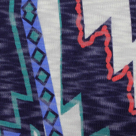 Navy Geometric-Band Knit, Polyester