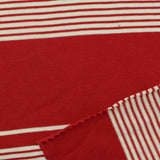 Red Horizontal-Stripe Jersey Knit, Cotton-Modal — photo 3