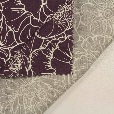 Cream Floral Poplin, Cotton