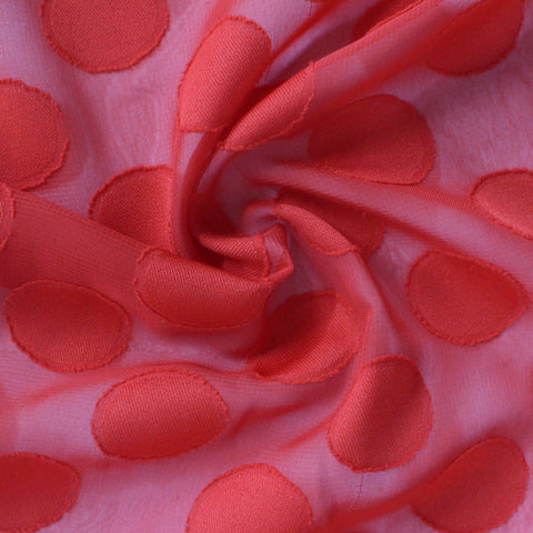 Red Dots Chiffon, Polyester