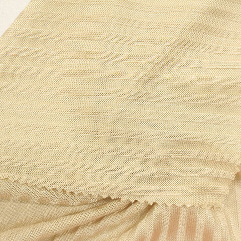 Khaki Vertical-Stripe Rib Knit, Polyester, 144 gsm
