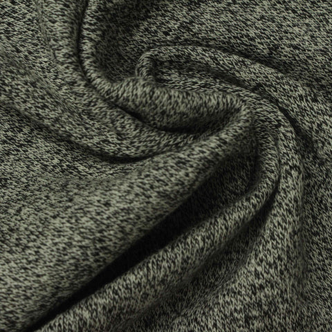 Black Marl French Terry, Poly-Cotton, 286 gsm