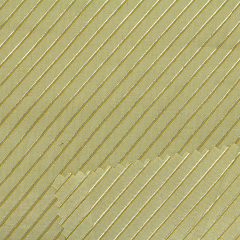 Pale Yellow Stripe Jacquard, Poly-Cotton