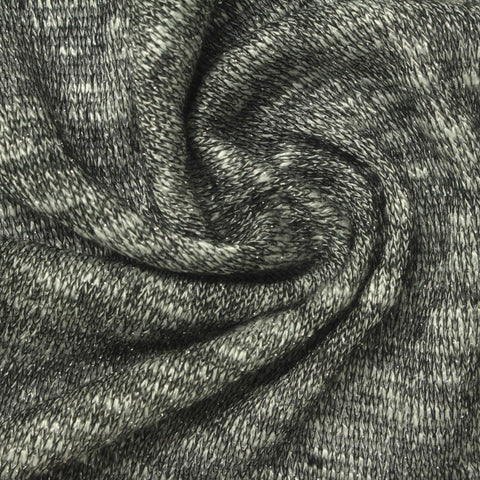 Heathered Grey Marl Chunky Knit, Viscose-Poly, 220 gsm