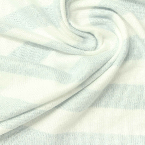 Pale Aqua Stripe Jersey Knit, Polyester