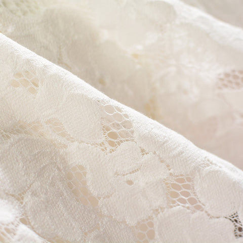 White Floral Lace, Nylon-Cotton, 154 gsm
